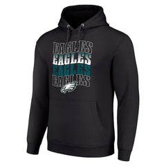 Philadelphia Eagles Starter Four Team Name Logo Fleece Pullover Hoodie - Black on sale