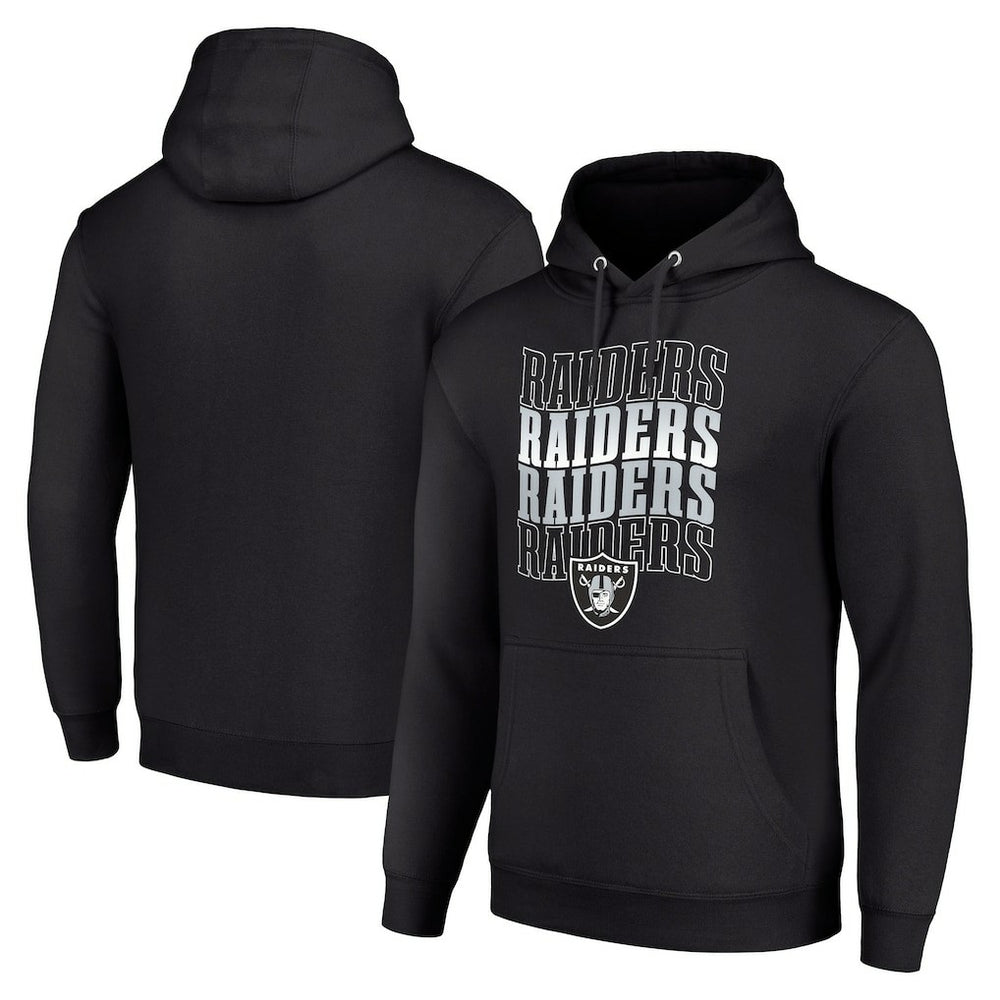 Las Vegas Raiders Starter Four Team Name Logo Fleece Pullover Hoodie - Black online