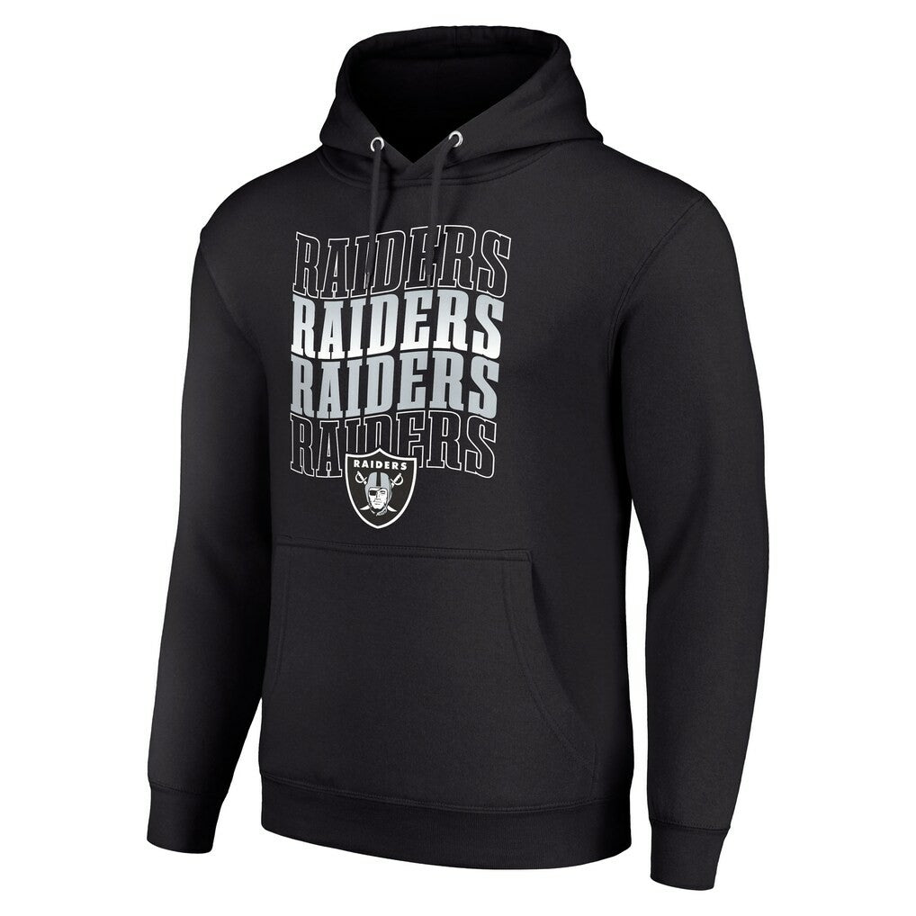 Las Vegas Raiders Starter Four Team Name Logo Fleece Pullover Hoodie - Black online
