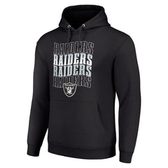 Las Vegas Raiders Starter Four Team Name Logo Fleece Pullover Hoodie - Black online