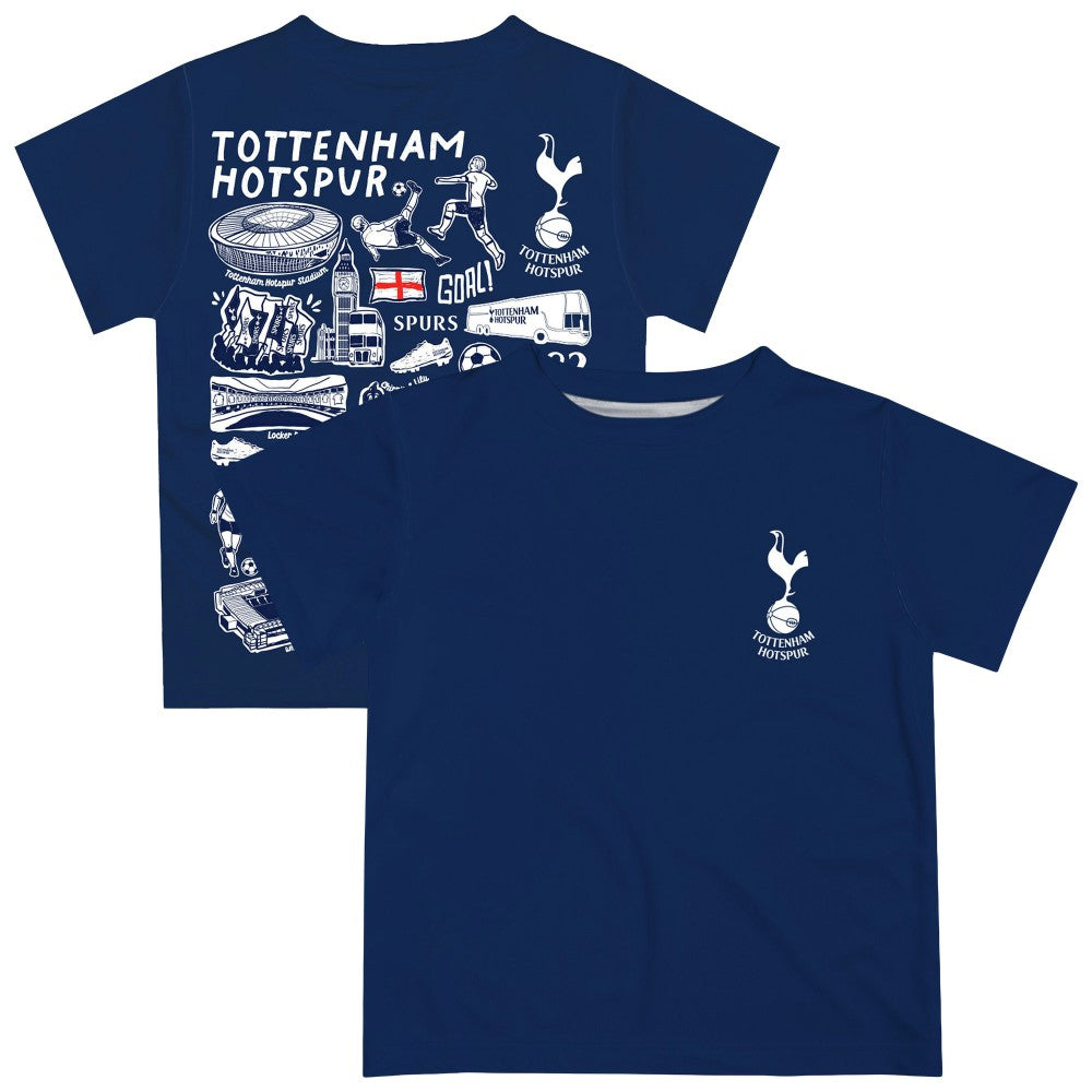 Tottenham Hotspur Vive La Fete Infant Impressions Artwork T-Shirt Sale - Navy