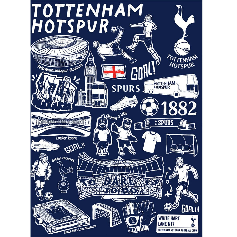 Tottenham Hotspur Vive La Fete Infant Impressions Artwork T-Shirt Sale - Navy