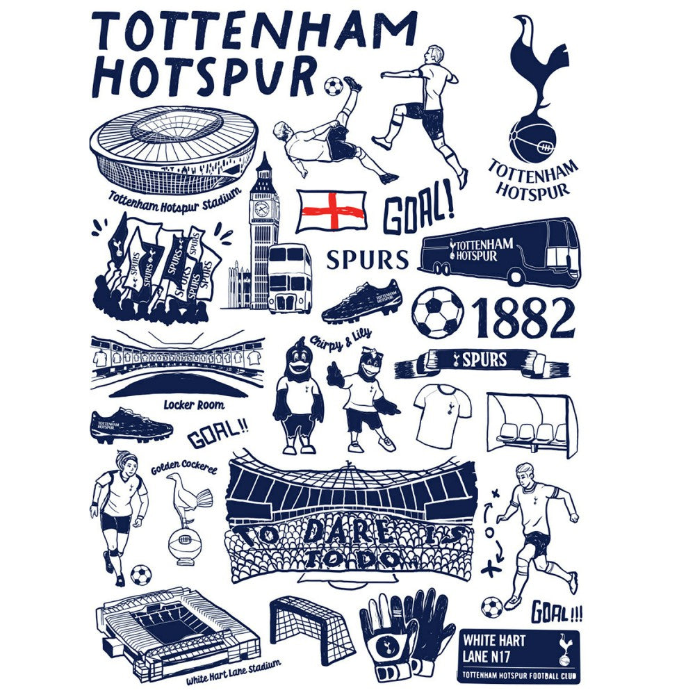 Tottenham Hotspur Vive La Fete Toddler Impressions Artwork T-Shirt Sale - White