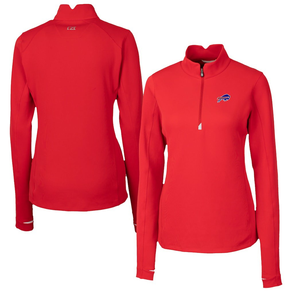 Buffalo Bills Cutter & Buck Women's Traverse Stretch Quarter-Zip Pullover Top - Red discount