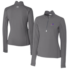 Buffalo Bills Cutter & Buck Women's Traverse Stretch Quarter-Zip Pullover Top - Gray for sale