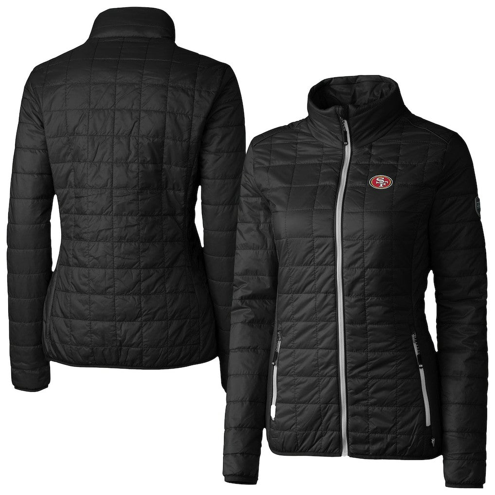 San Francisco 49ers Cutter & Buck Women's Rainier PrimaLoft Eco Insulated Full-Zip Puffer Jacket - Black on sale