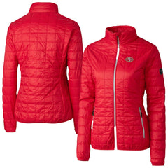 San Francisco 49ers Cutter & Buck Women's Rainier PrimaLoft Eco Insulated Full-Zip Puffer Jacket - Scarlet for sale