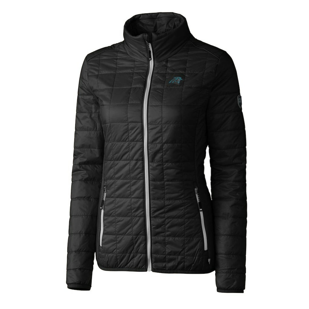 Carolina Panthers Cutter & Buck Women's Rainier PrimaLoft Eco Insulated Full-Zip Puffer Jacket - Black cheap