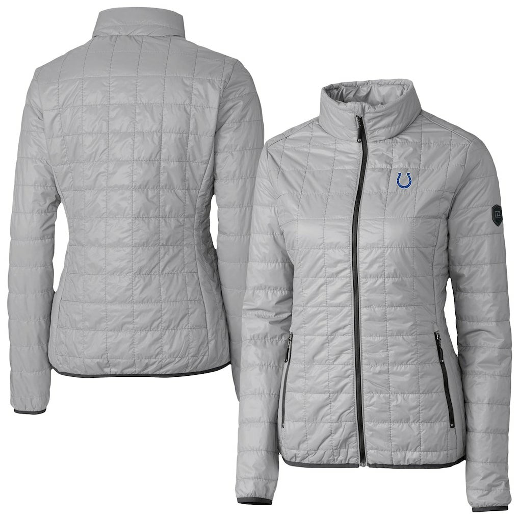 Indianapolis Colts Cutter & Buck Women's Rainier PrimaLoft Eco Insulated Full-Zip Puffer Jacket - Gray for sale