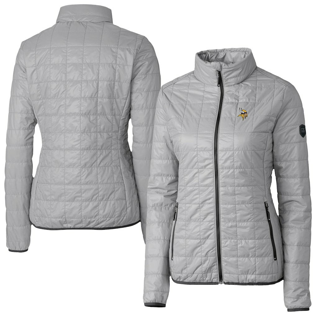 Minnesota Vikings Cutter & Buck Women's Rainier PrimaLoft Eco Insulated Full-Zip Puffer Jacket - Gray on sale