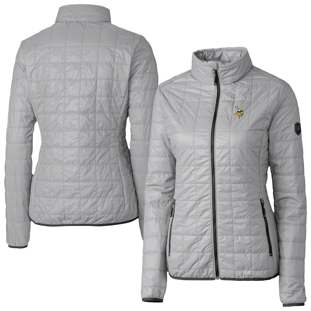 Minnesota Vikings Cutter & Buck Women's Rainier PrimaLoft Eco Insulated Full-Zip Puffer Jacket - Gray on sale