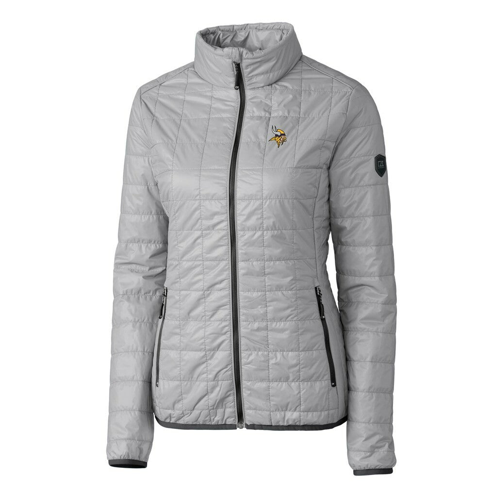 Minnesota Vikings Cutter & Buck Women's Rainier PrimaLoft Eco Insulated Full-Zip Puffer Jacket - Gray on sale