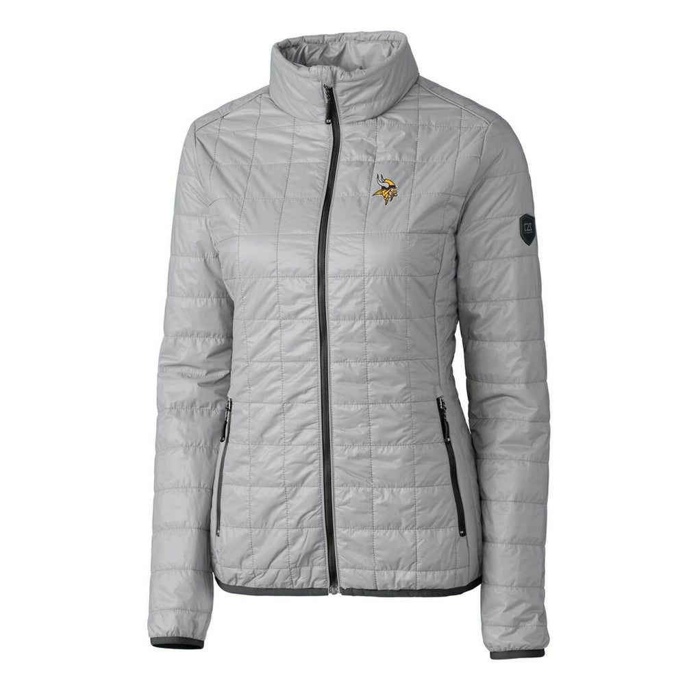 Minnesota Vikings Cutter & Buck Women's Rainier PrimaLoft Eco Insulated Full-Zip Puffer Jacket - Gray on sale