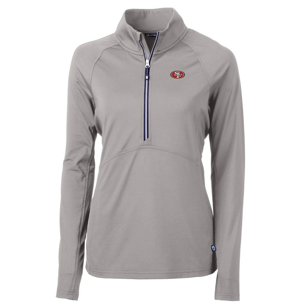 San Francisco 49ers Cutter & Buck Women's Adapt Eco Knit Stretch Recycled Half-Zip Pullover Top - Gray online