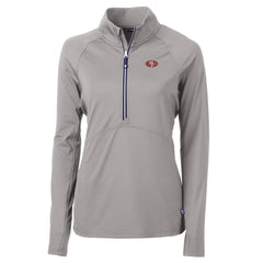 San Francisco 49ers Cutter & Buck Women's Adapt Eco Knit Stretch Recycled Half-Zip Pullover Top - Gray online