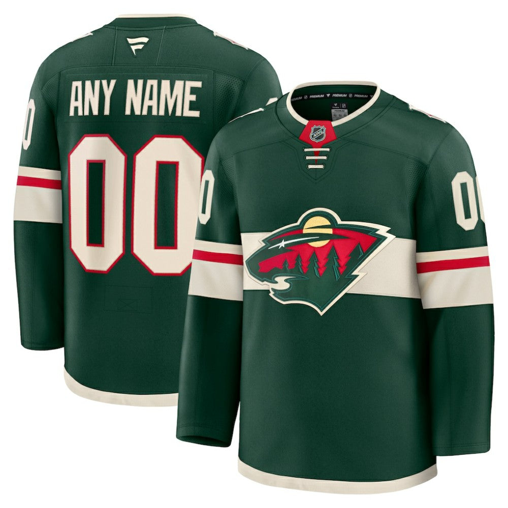 Minnesota Wild Fanatics Home Premium Custom Jersey - Green Jerseys