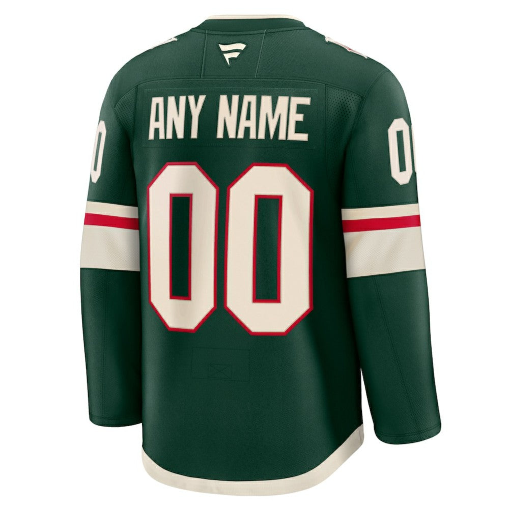 Minnesota Wild Fanatics Home Premium Custom Jersey - Green Jerseys