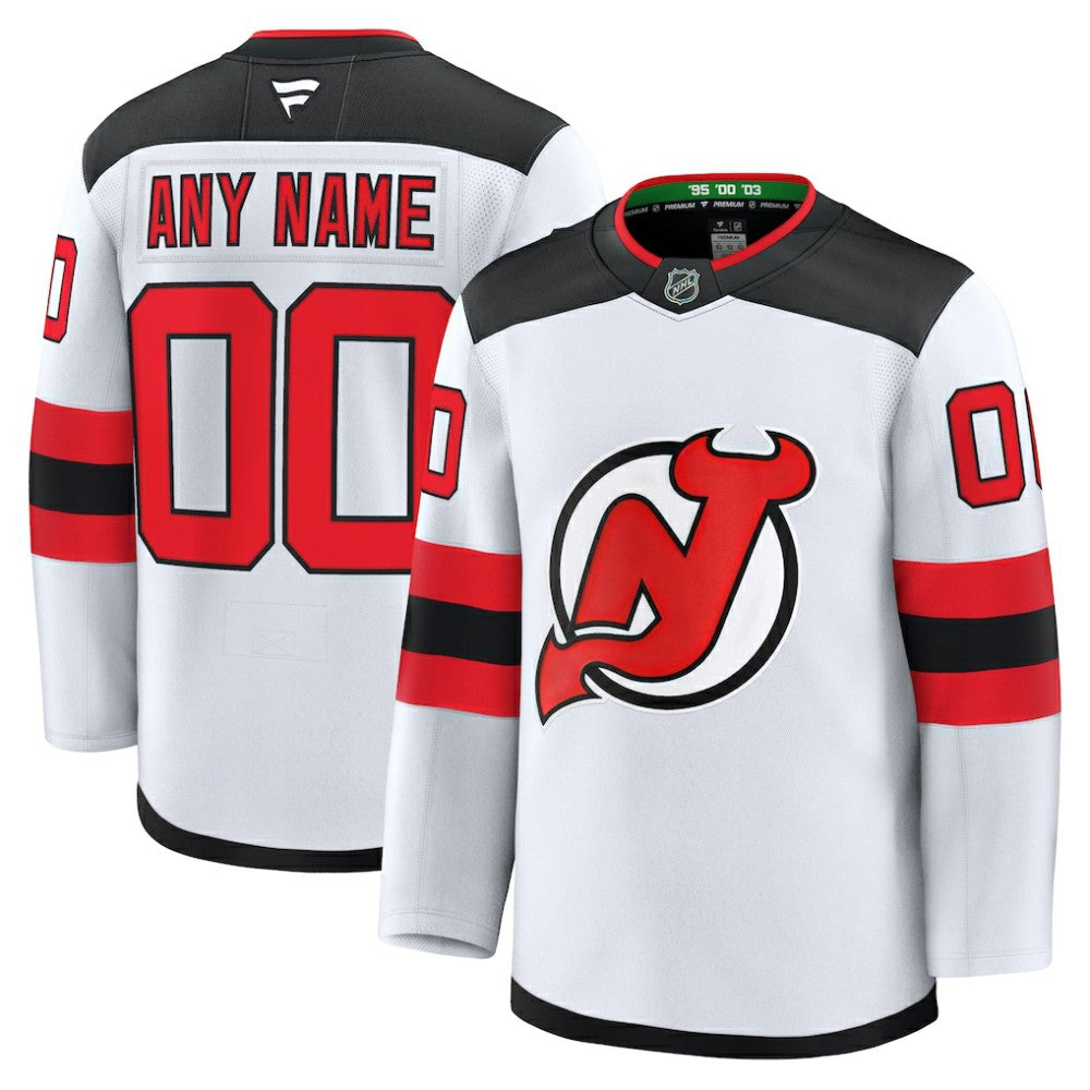 New Jersey Devils Fanatics Away Premium Custom Jersey - White Jerseys