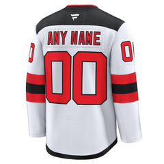 New Jersey Devils Fanatics Away Premium Custom Jersey - White Jerseys