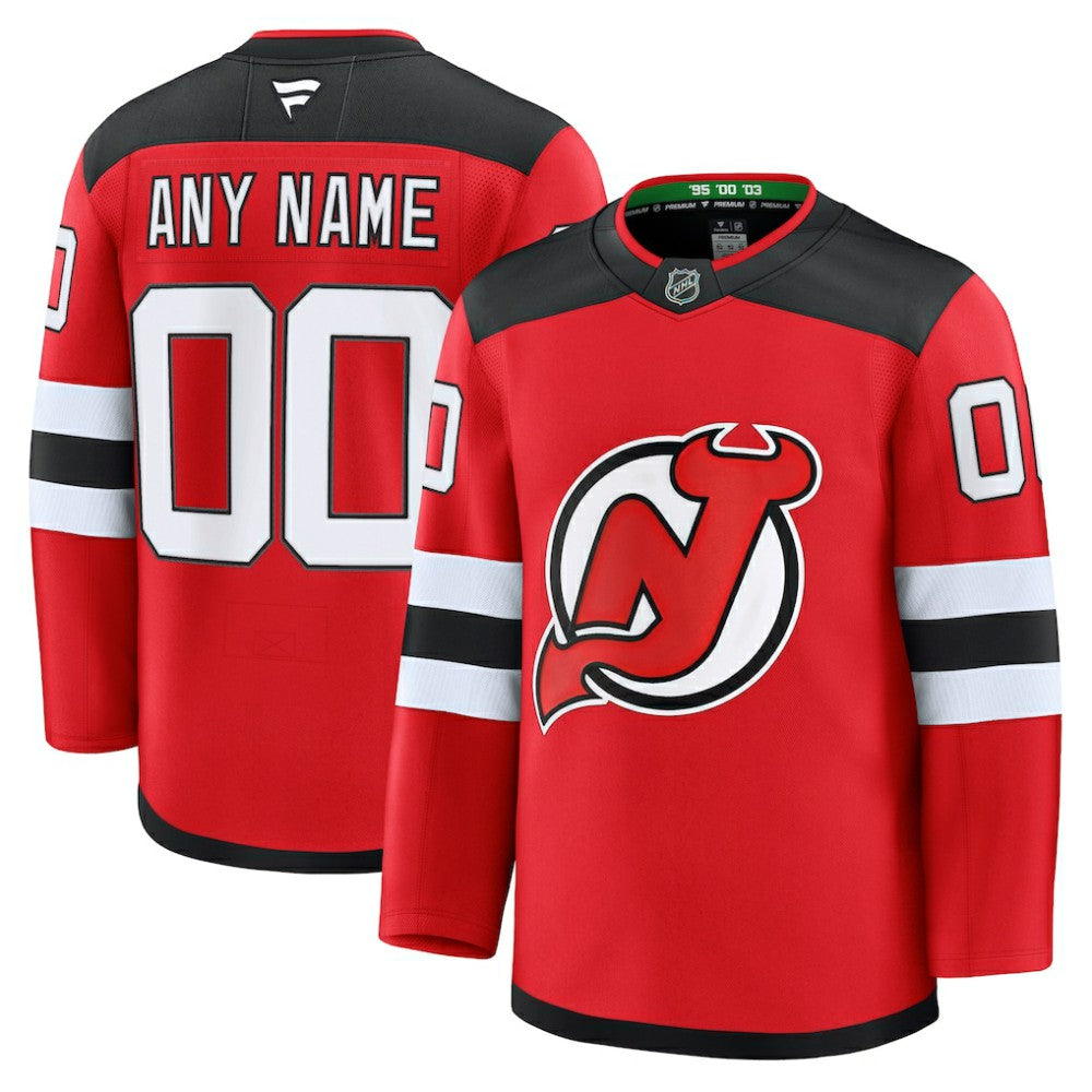 New Jersey Devils Fanatics Home Premium Custom Jersey - Red Jerseys