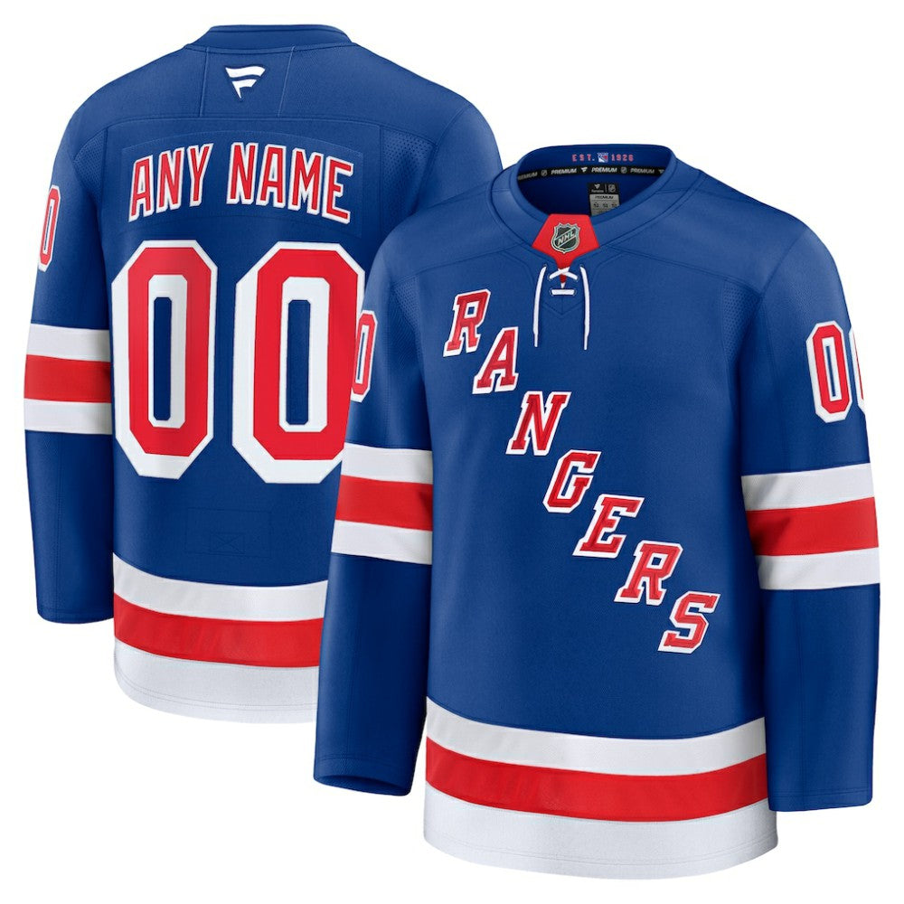 New York Rangers Fanatics Home Premium Custom Jersey - Royal Jerseys