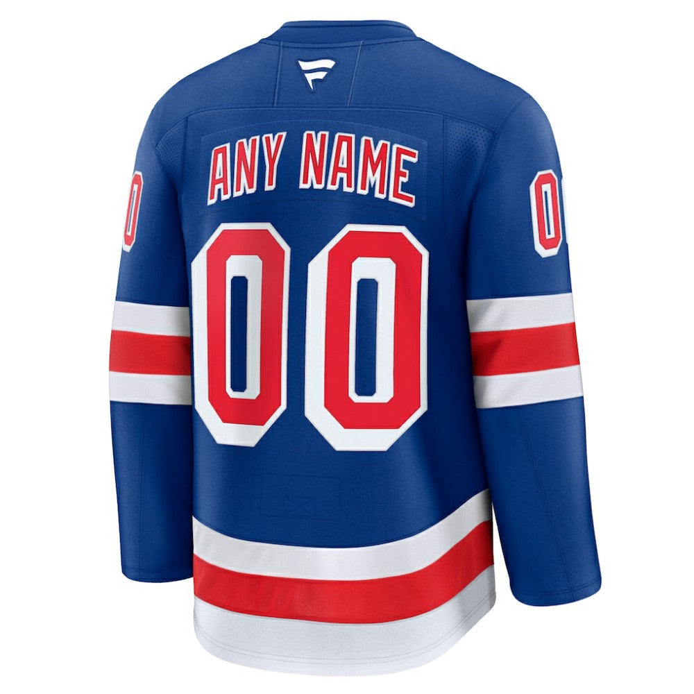 New York Rangers Fanatics Home Premium Custom Jersey - Royal Jerseys