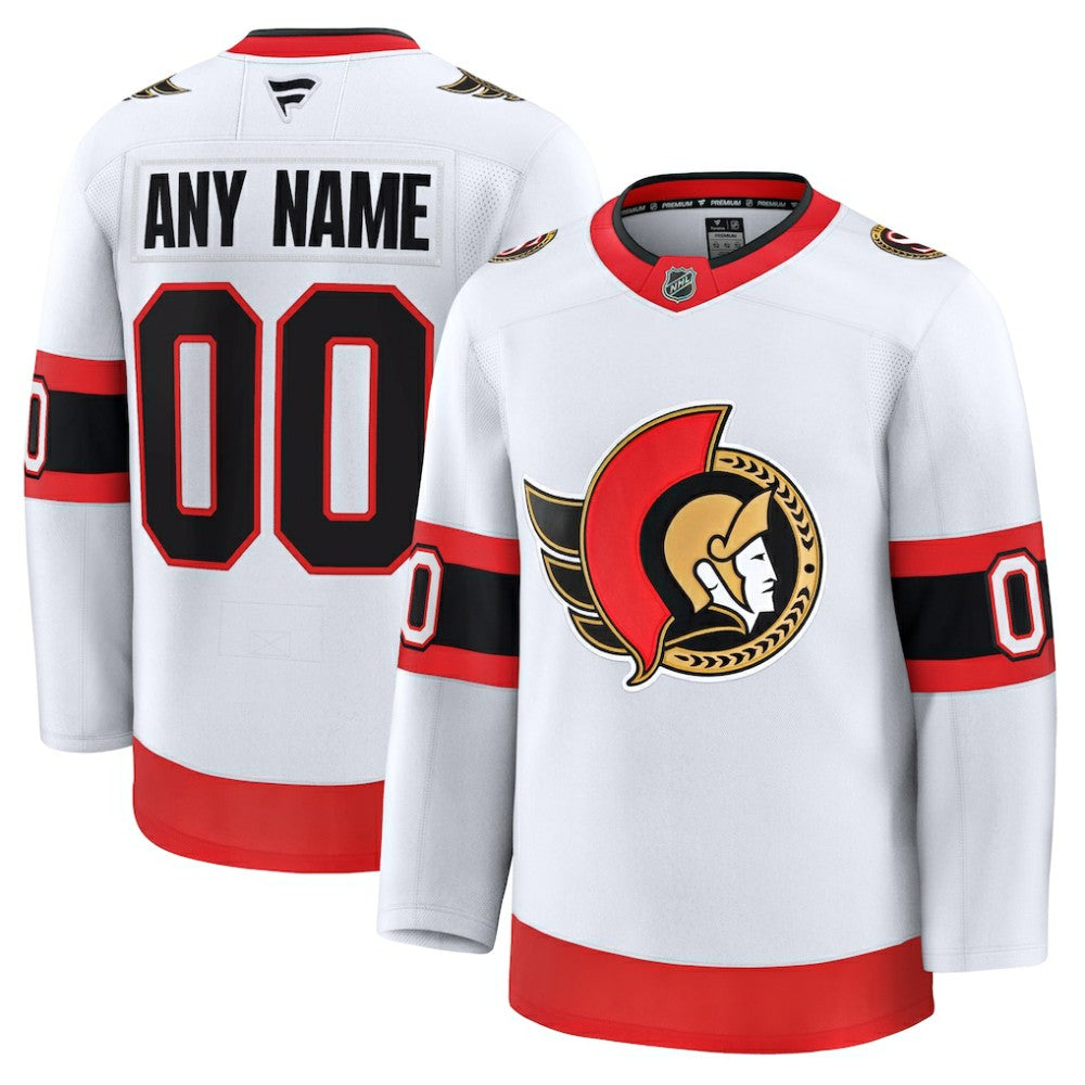 Ottawa Senators Fanatics Away Premium Custom Jersey - White Jerseys