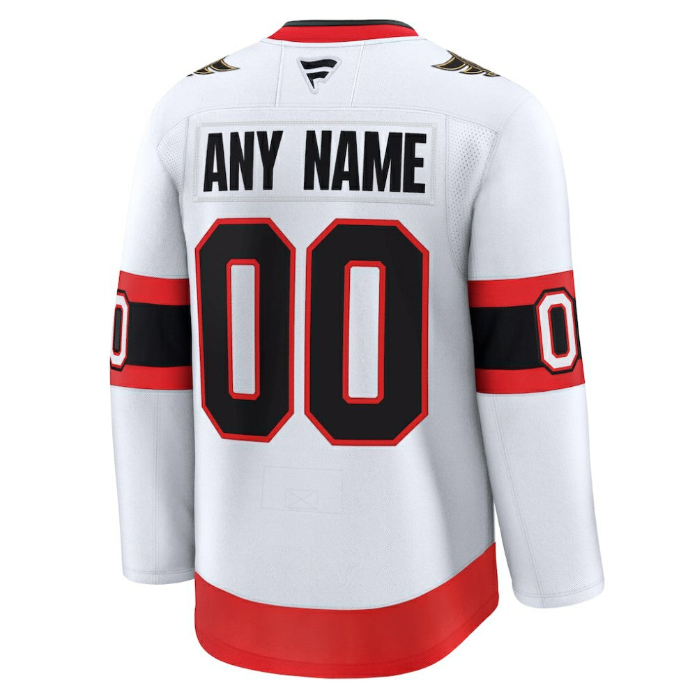 Ottawa Senators Fanatics Away Premium Custom Jersey - White Jerseys