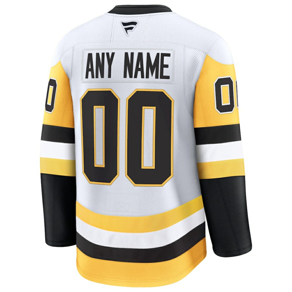 Pittsburgh Penguins Fanatics Away Premium Custom Jersey - White Jerseys