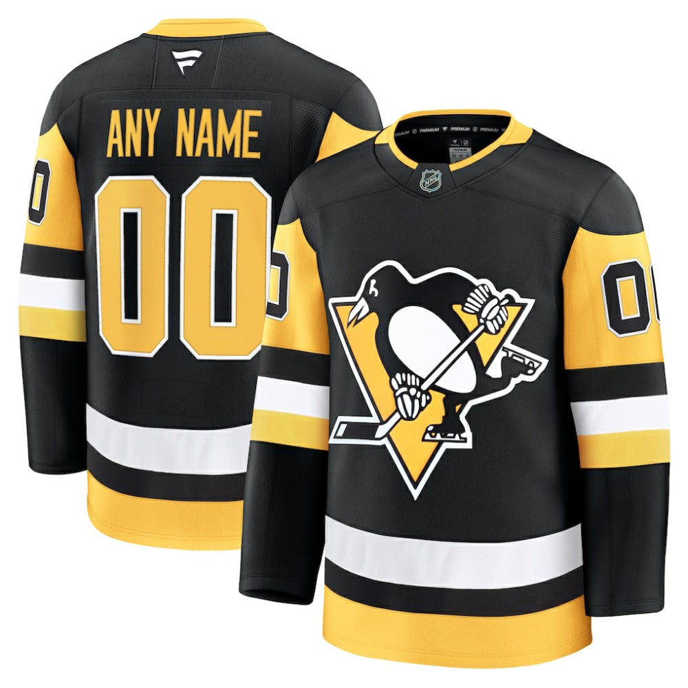 Pittsburgh Penguins Fanatics Home Premium Custom Jersey - Black Jerseys