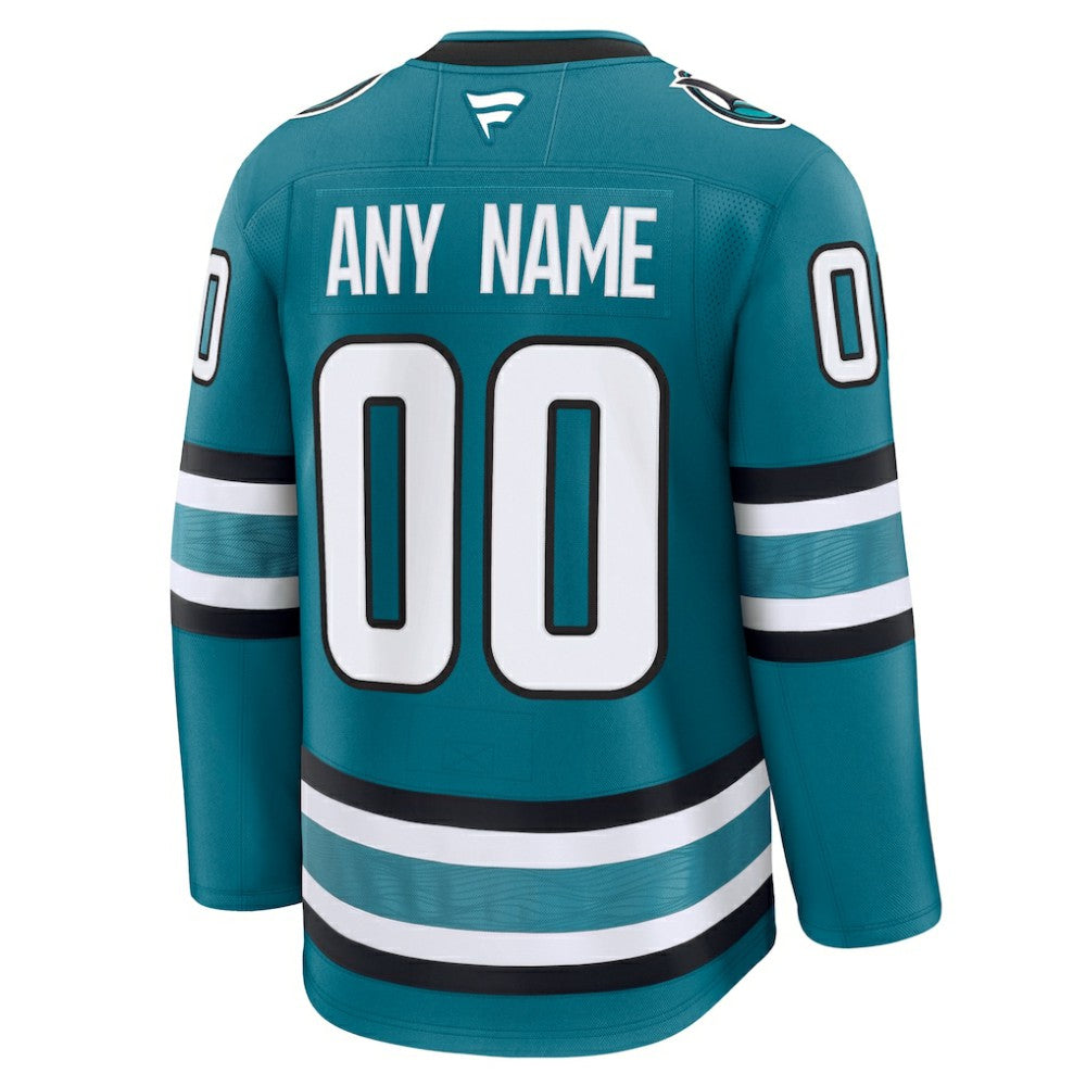 San Jose Sharks Fanatics Home Premium Custom Jersey - Teal Jerseys