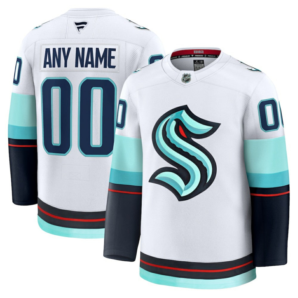 Seattle Kraken Fanatics Away Premium Custom Jersey - White Jerseys