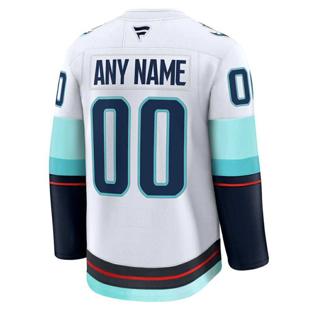 Seattle Kraken Fanatics Away Premium Custom Jersey - White Jerseys