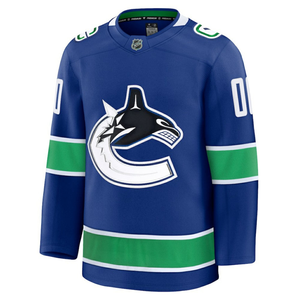 Vancouver Canucks Fanatics Home Premium Custom Jersey - Blue Jerseys