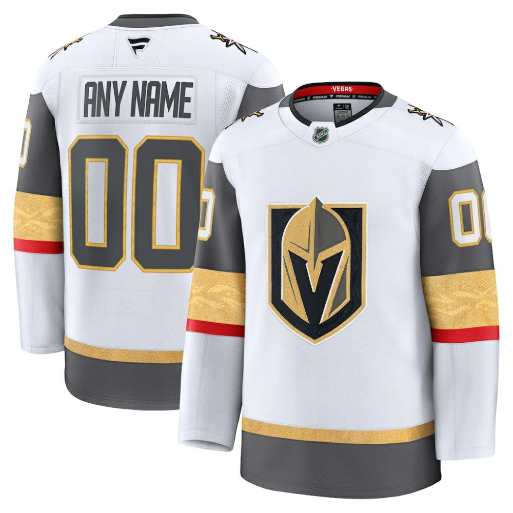 Vegas Golden Knights Fanatics Away Premium Custom Jersey - White Jerseys