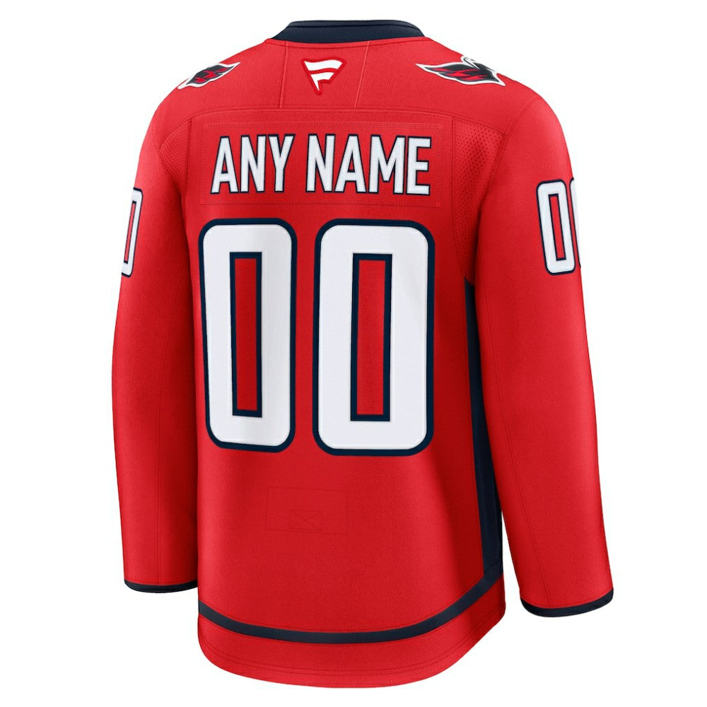 Washington Capitals Fanatics Home Premium Custom Jersey - Red Jerseys