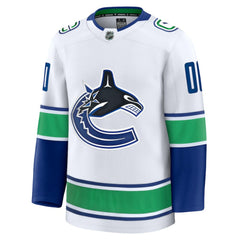 Vancouver Canucks Fanatics Away Premium Custom Jersey - White Jerseys