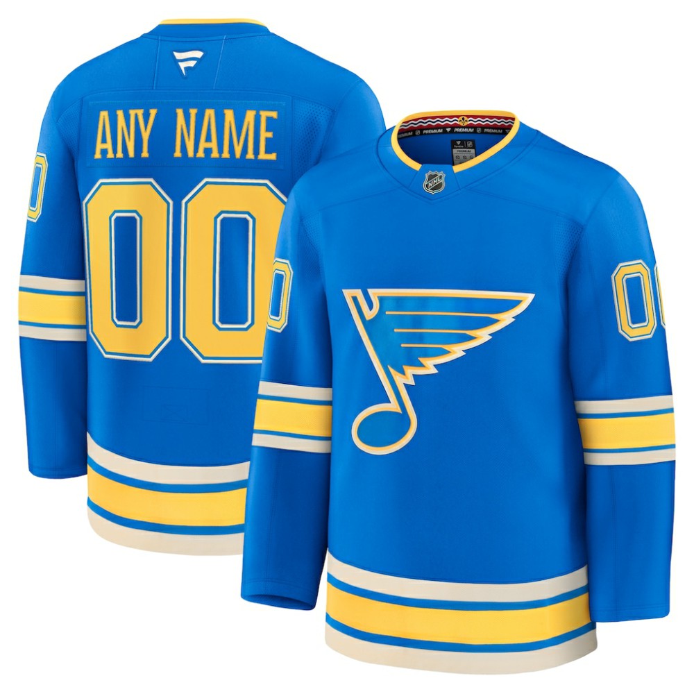 St. Louis Blues Fanatics Alternate Premium Custom Jersey - Blue Jerseys