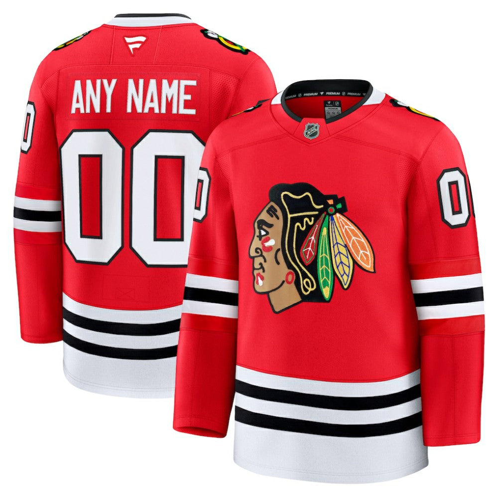 Chicago Blackhawks Fanatics Home Premium Custom Jersey - Red Jerseys
