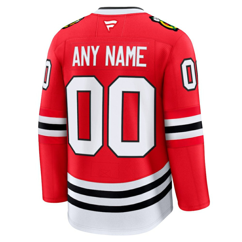 Chicago Blackhawks Fanatics Home Premium Custom Jersey - Red Jerseys