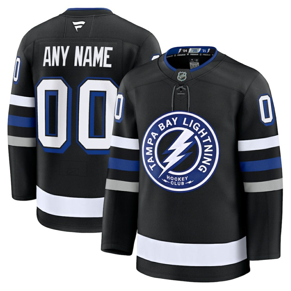 Tampa Bay Lightning Fanatics Alternate Premium Custom Jersey - Black Jerseys