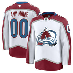 Colorado Avalanche Fanatics Away Premium Custom Jersey - White Jerseys
