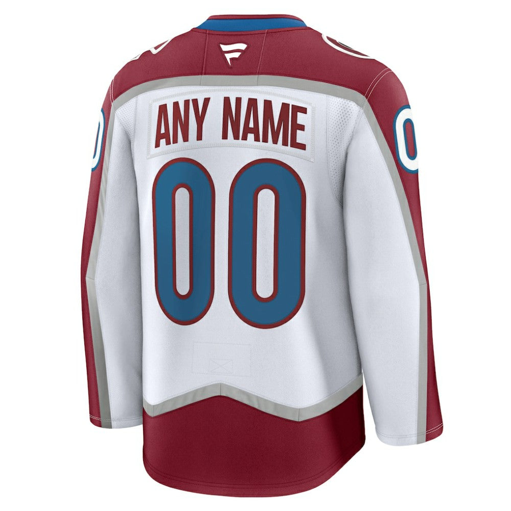 Colorado Avalanche Fanatics Away Premium Custom Jersey - White Jerseys