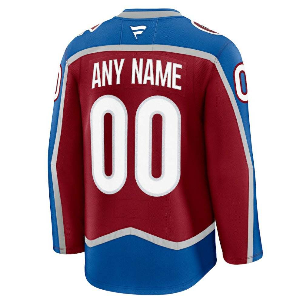 Colorado Avalanche Fanatics Home Premium Custom Jersey - Burgundy Jerseys