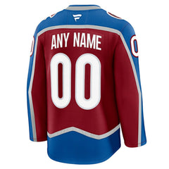 Colorado Avalanche Fanatics Home Premium Custom Jersey - Burgundy Jerseys