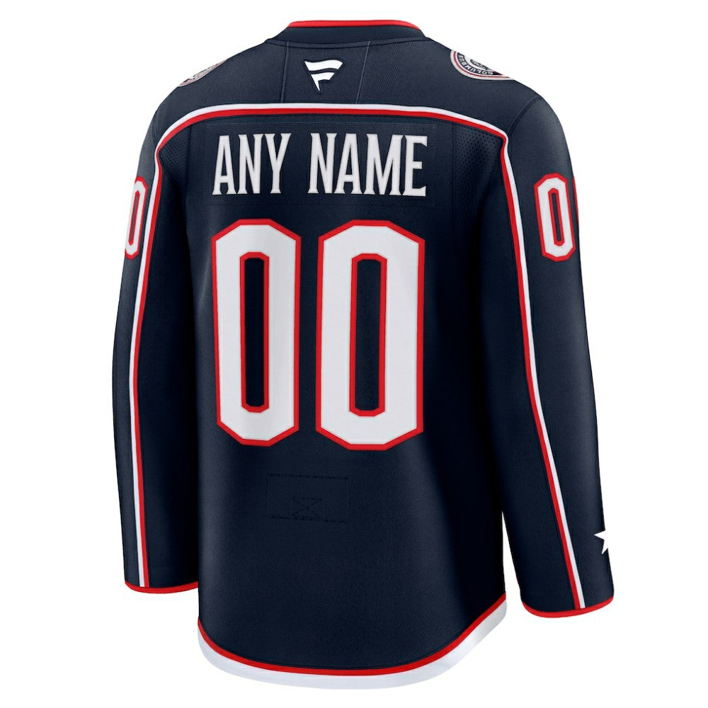 Columbus Blue Jackets Fanatics Home Premium Custom Jersey - Navy Jerseys