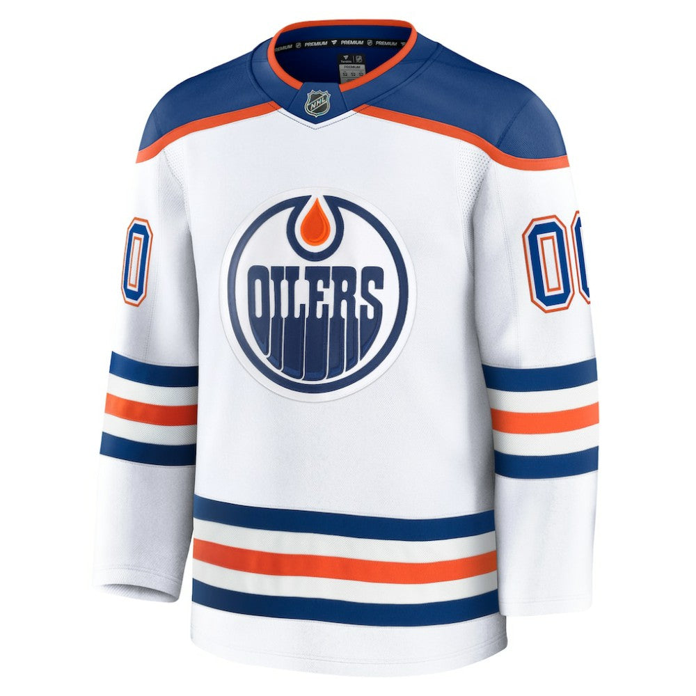 Edmonton Oilers Fanatics Away Premium Custom Jersey - White Jerseys