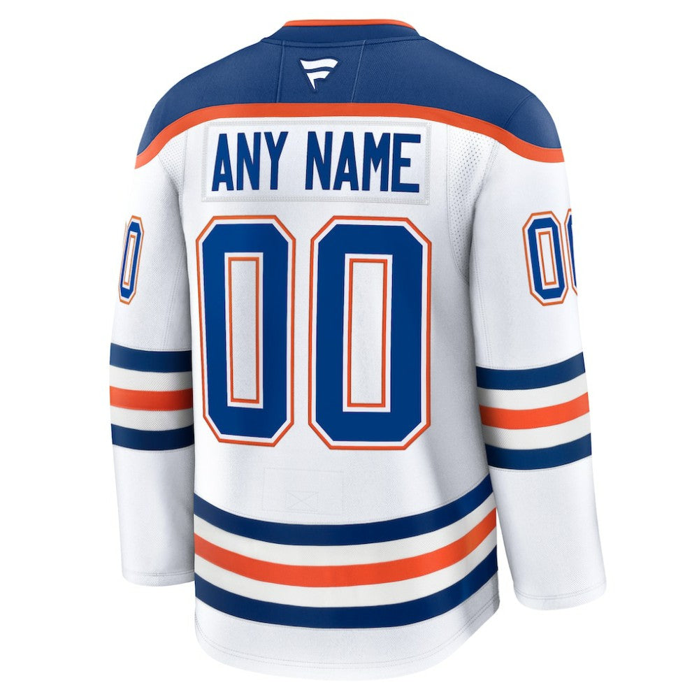 Edmonton Oilers Fanatics Away Premium Custom Jersey - White Jerseys