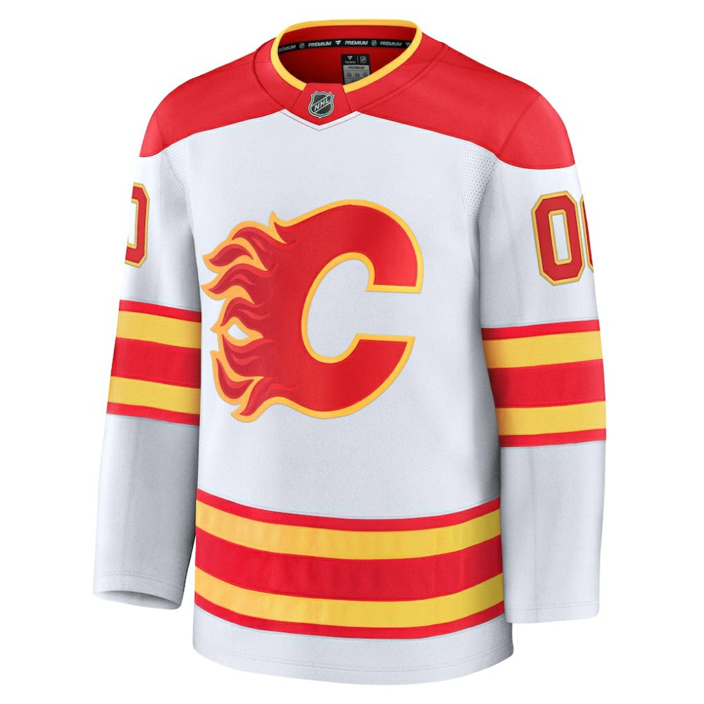 Calgary Flames Fanatics Away Premium Custom Jersey - White Jerseys