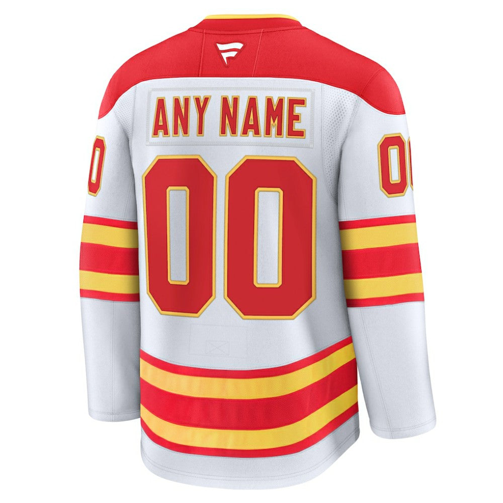 Calgary Flames Fanatics Away Premium Custom Jersey - White Jerseys
